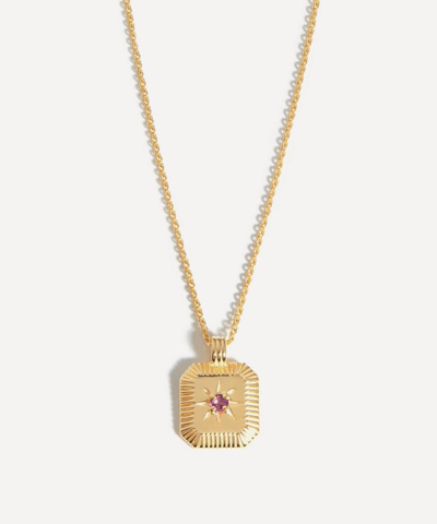 Missoma 18ct Gold-plated Vermeil Silver Engravable October Birthstone Star Ridge Pendant Necklace