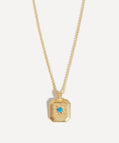 Missoma 18ct Gold-plated Vermeil Silver Engravable December Birthstone Star Ridge Pendant Necklace