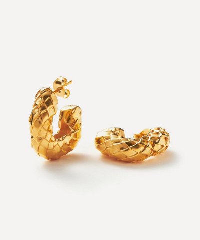 Missoma Medium Serpent Textured Chubby Hoop Earrings 18ct Gold Plated