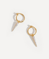 Missoma 18ct Gold Plated Vermeil Silver Mini Cubic Zirconia Pave Spike Charm Hoop Earrings In Gold