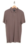 14th & Union Solid Interlock Polo In Grey Plum