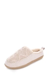 Floopi Tori Cable Knit Faux Shearling Slipper In Blush