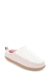Floopi Tori Cable Knit Faux Shearling Slipper In White