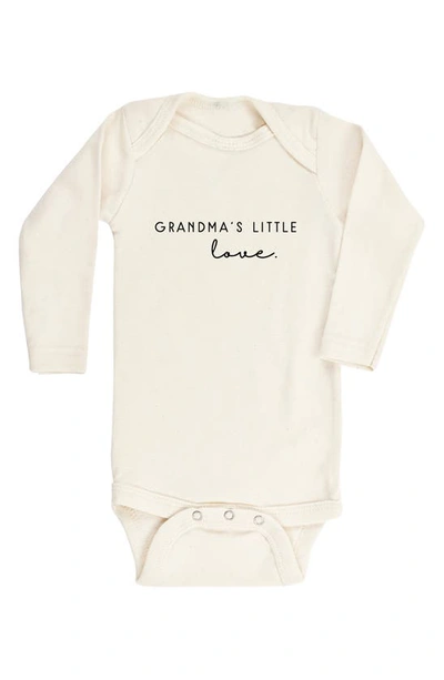 Tenth & Pine Babies' Grandma's Little Love Long Sleeve Organic Cotton Bodysuit In Natural