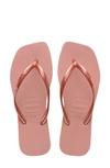 Havaianas Slim Square Flip Flop In Crocus Rose