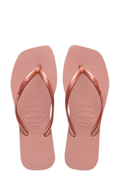 Havaianas Slim Square Flip Flop In Crocus Rose