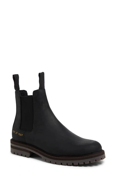 Common Projects Black Winter Chelsea Boots In 7547 Black