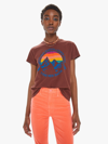 Mother The Boxy Goodie Goodie Crewneck Tee In Brown