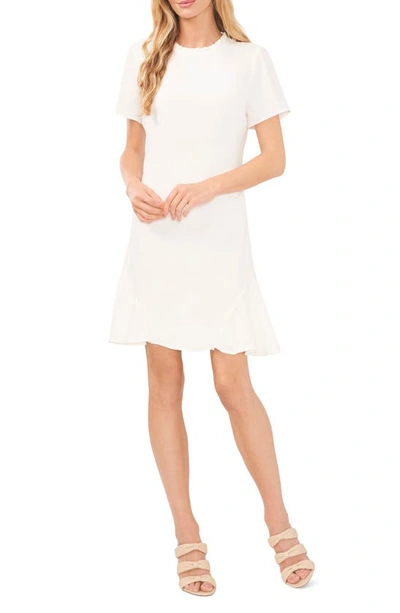 Cece Ruffle Godet Dress In White