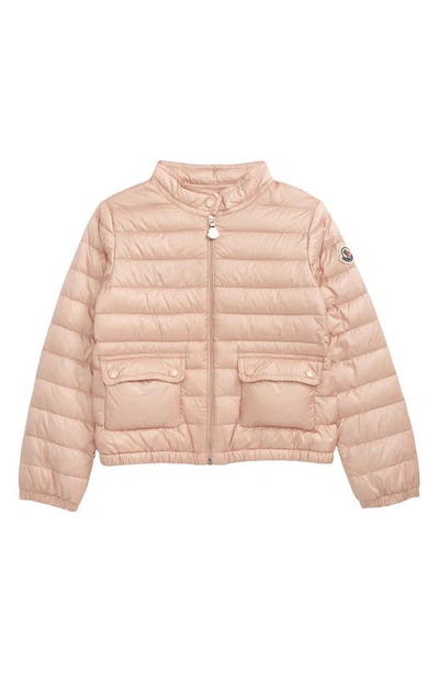 Moncler Kids' Lans Logo Patch Puffer Jacket In Pink