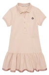 MONCLER KIDS' RUFFLE HEM POLO DRESS