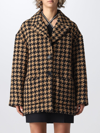 Msgm Houndstooth Wool-blend Bouclé-tweed Coat In Multi
