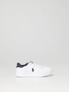 Polo Ralph Lauren Boys White Velcro Logo Trainers In White