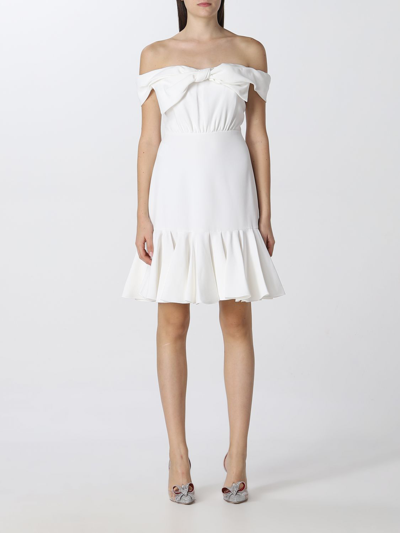 Giambattista Valli Off-shoulder Bow-detail Dress In White