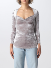 Isabel Marant Gubaia Stretch Velvet Top In Grey