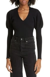 Ted Baker Ivery Rib Juliet Sleeve Sweater In Black