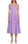 Staud Wells Cotton Poplin A-line Midi-dress In Amethyst