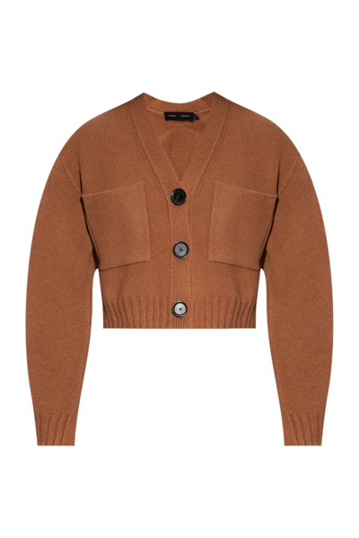 Proenza Schouler Cropped Knitted Cardigan In Brown