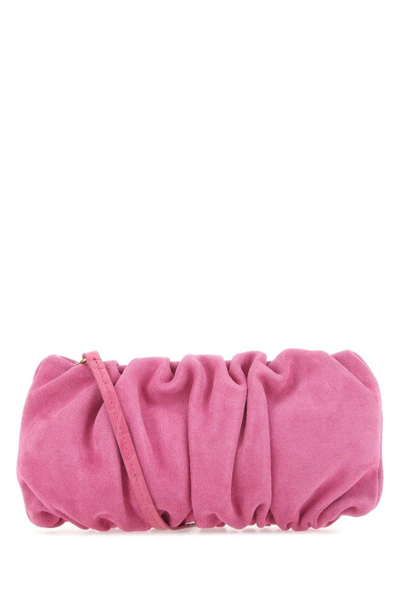 Staud Mini Bean Suede Clutch Bag In Pink