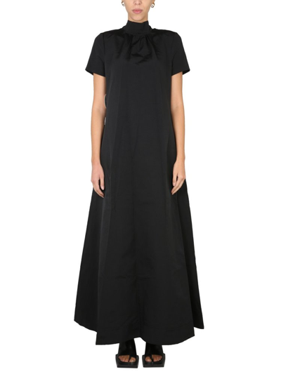 Staud Back Knot High Neck Maxi Dress In Black