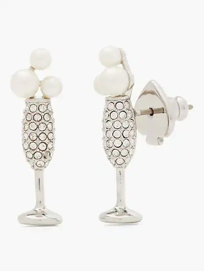 Kate Spade Cheers To That Studs In Silver