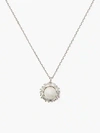 Kate Spade Candy Shop Pearl Halo Pendant In Cream/silver