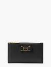Kate Spade Morgan Bow Embellished Small Slim Bifold Wallet In Black