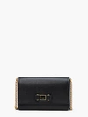 Kate Spade Morgan Bow Embellished Flap Chain Wallet In Black