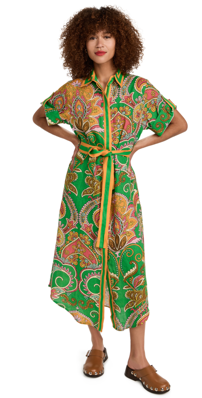 Alemais Marion Shirtdress In Green