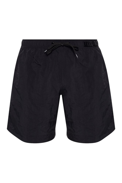 Moschino Lettering Logo Swim Shorts In Black