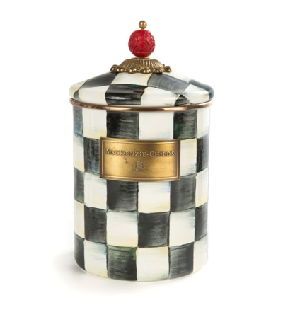 Mackenzie-childs Medium Courtly Check Canister In Black