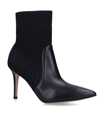 Gianvito Rossi Leather Katie Ankle Boots 85 In Black