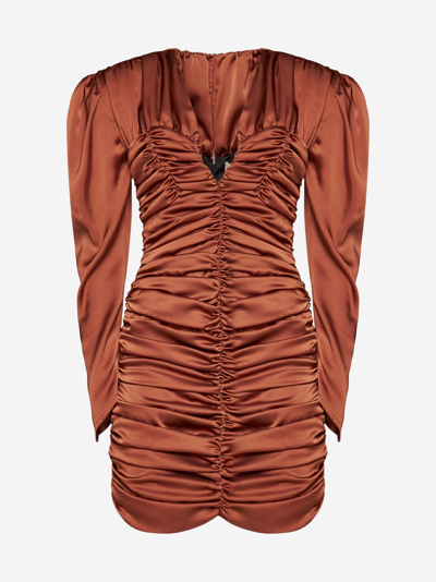 Nineminutes Brown Mini Dress In Bronze