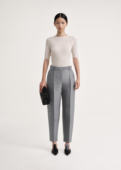 Totême Sewn Pleat Evening Trousers Steel