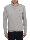 Robert Graham Polaris Embroidered Skull Quarter Zip Pullover In Heather Grey