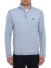 Robert Graham Polaris Embroidered Skull Quarter Zip Pullover In Sky