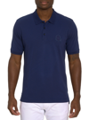 Robert Graham Astra Cotton Stretch Signature Skull Applique Classic Fit Polo Shirt In Navy
