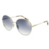 Chloé Round Metal Sunglasses In Blue / Gold