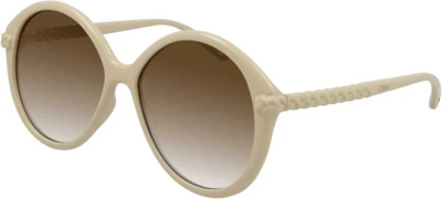 Chloé Brown Round Ladies Sunglasses Ch0002s 002 58 In Brown / Ivory