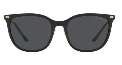 Emporio Armani Dark Gray Cat Eye Ladies Sunglasses Ea4181 500187 54 In Black / Dark / Gray