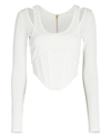 Dion Lee Cropped Corset Top In White