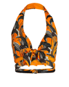 Rabanne Hawaii Printed Viscose Halter Crop Top In Multi
