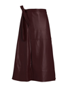 Simkhai Bia Wrap-effect Paneled Vegan Leather Midi Skirt In Red
