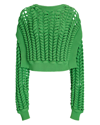 Aknvas Jules Open Knit Sweater In Green