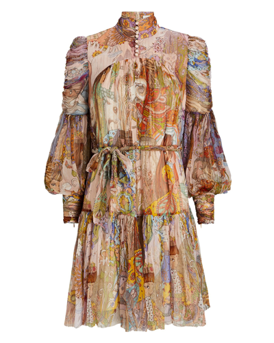 Zimmermann Kaleidoscope Lurex Mini Dress In Multi