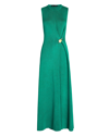 Proenza Schouler Embellished Twist-back Knitted Maxi Dress In Green