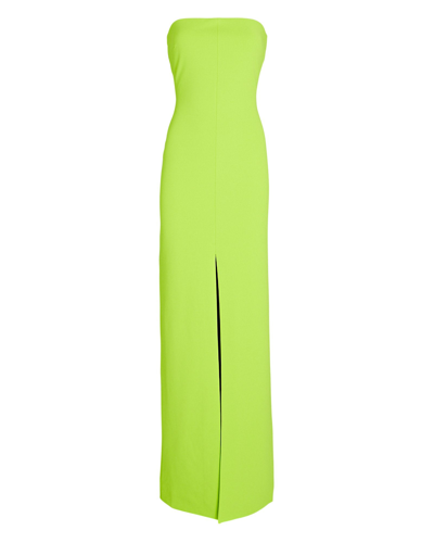 Solace London Bysha Strapless Stretch-crepe Gown In Green-lt