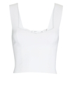A.l.c Jordana Sweetheart Knit Crop Top In White