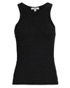 Agolde Black Rib High Neck Tank Top In Black