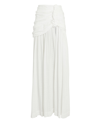 Just Bee Queen Bianca High Slit Gauze Maxi Skirt In White